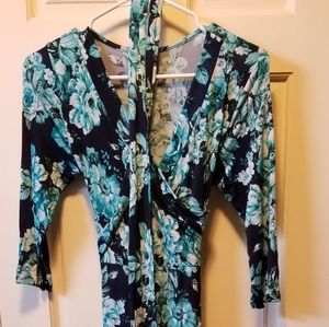 Pink blush mock wrap maternity maxi dress